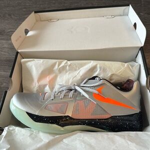 Metallic silver/total orange